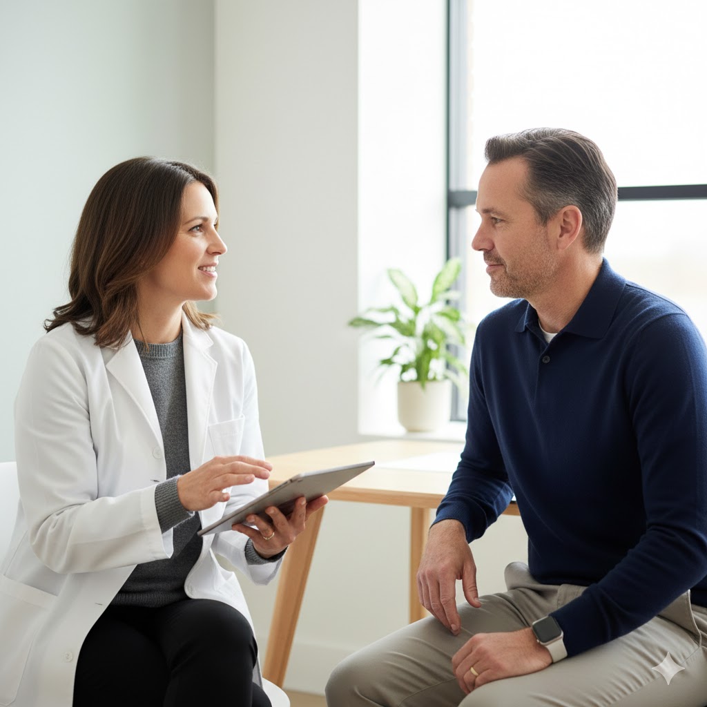 Doctor and patient consultation